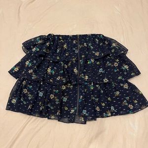 mossimo floral blue ruffle skirt